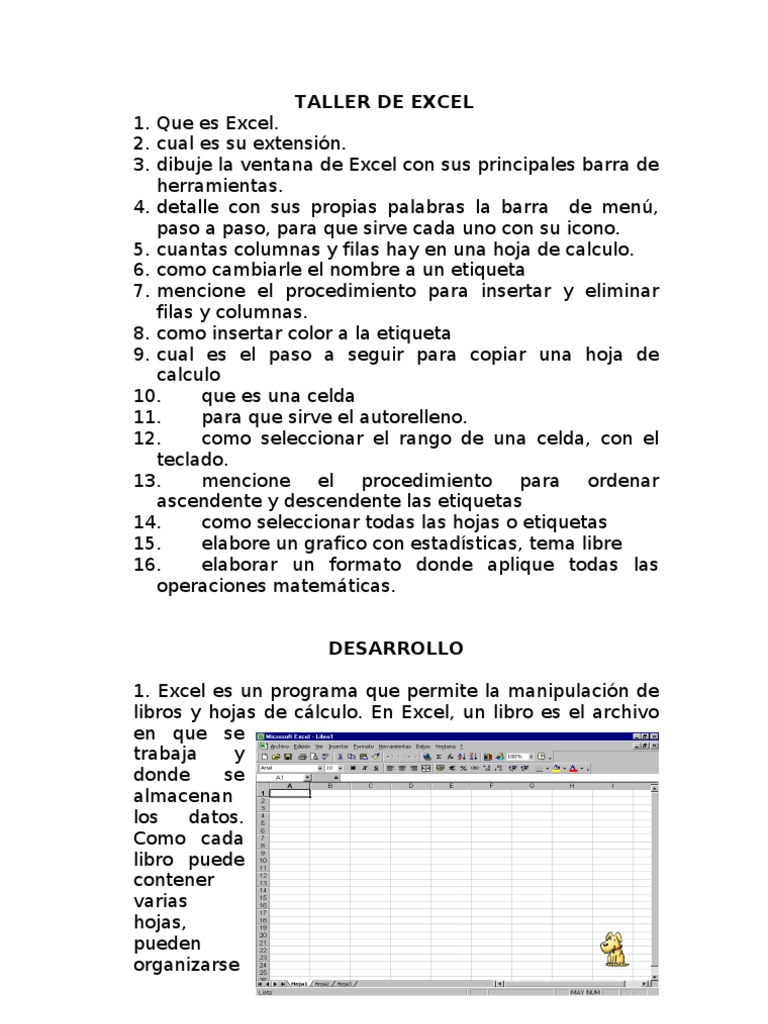 Taller de Excel | PDF | Hoja de cálculo | Microsoft Excel