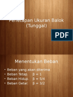 7.penetapan Ukuran Balok (Tunggal)