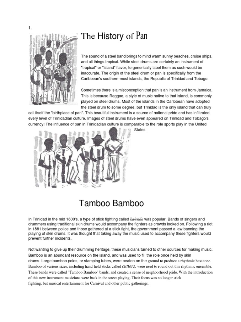 1 Steel Drum History & Classroom Activities PDF Trinidad And Tobago Tobago