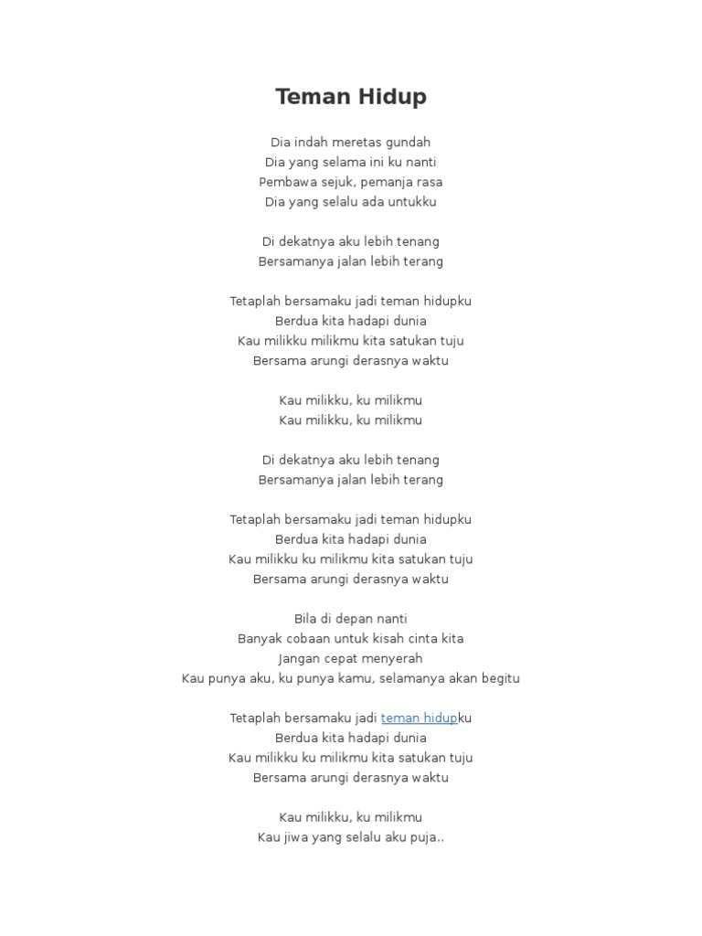 Chord Lagu Tulus Teman Hidup Chord Lagu Blog