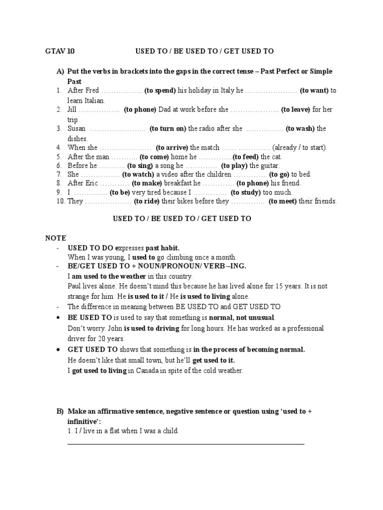 Put the Verbs in Brackets Into the Gaps in the Correct Tense ...