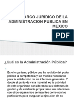Marco Juridico de La Administracion Publica en Mexico