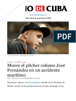 DDC hoy: Muere el pitcher cubano José Fernández en un accidente marítimo