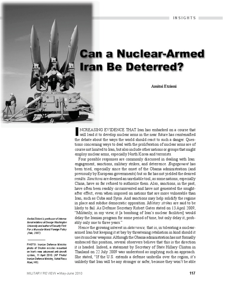 Deterrence Strategies for Iran's Nuclear Threat | PDF | Nuclear Weapons ...