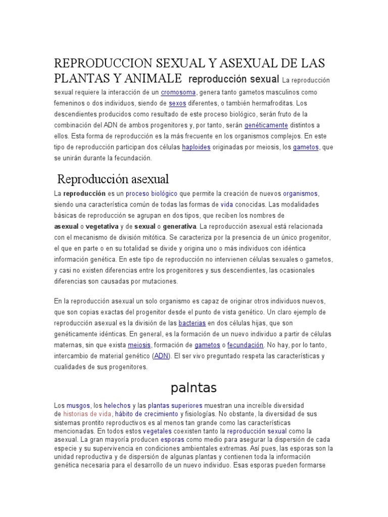 Reproducción Sexual y Asexual en Organismos | PDF | Reproducción ...