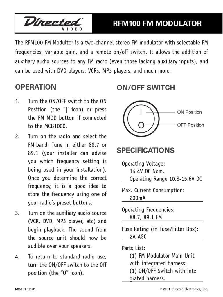 RFM100 | PDF | Frequency Modulation | Radio