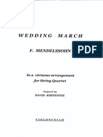 Arr Johnstone Mendelssohn Wedding March VIOLONCELLO