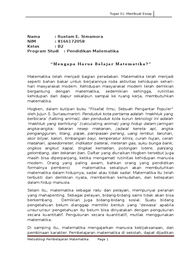 Mengapa Harus Belajar Matematika