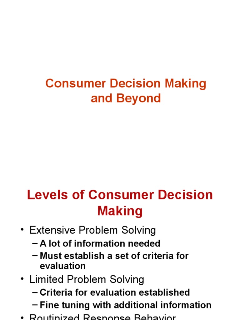 Understanding Consumer Decision Making | PDF