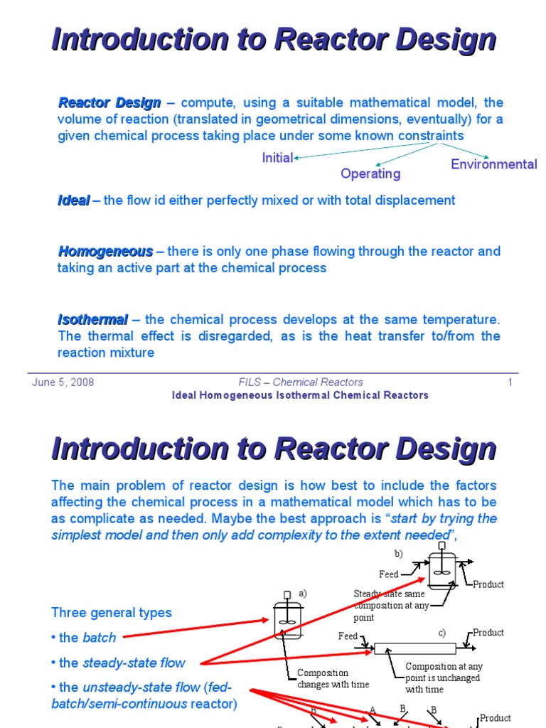 Ideal Homogeneous Isothermal Reactors | PDF | Chemical Reactor ...