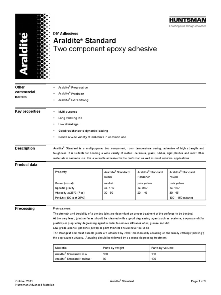 Araldite StandardData Sheet Adhesive Epoxy