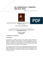 Funciones Del Gobernador y Tenientes Gobernadores en El Peru 