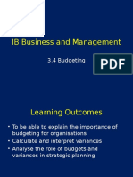 IB Business and Management: 3.4 Budgeting