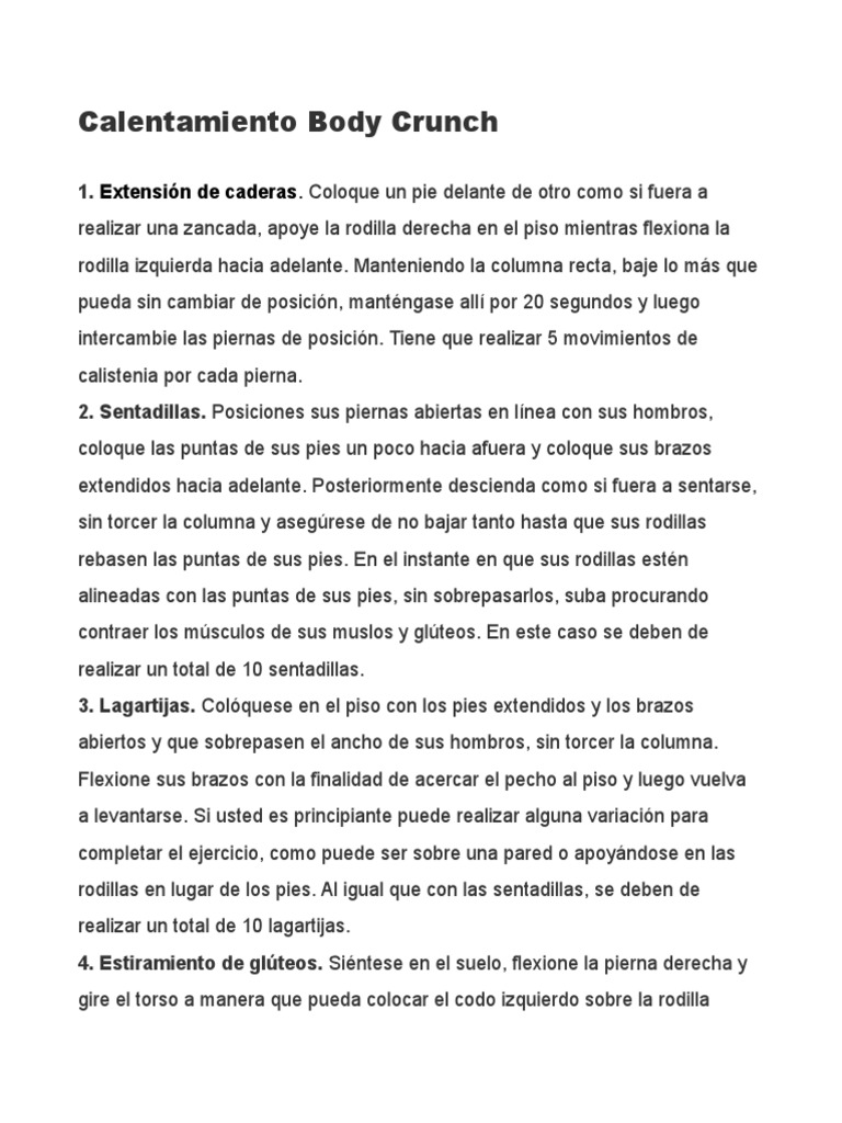 Guia Body Crunch | PDF | Deportes | Bienestar