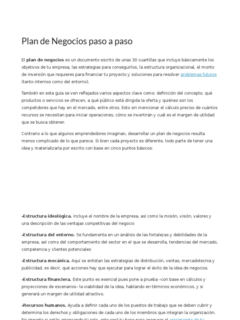 Guía Completa para un Plan de Negocios | PDF | Distribución (comercial ...