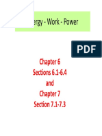 Energy Work Power: Chapter 6 Sections 6.1 6.4 and Chapter 7 Section 7.1 7.3
