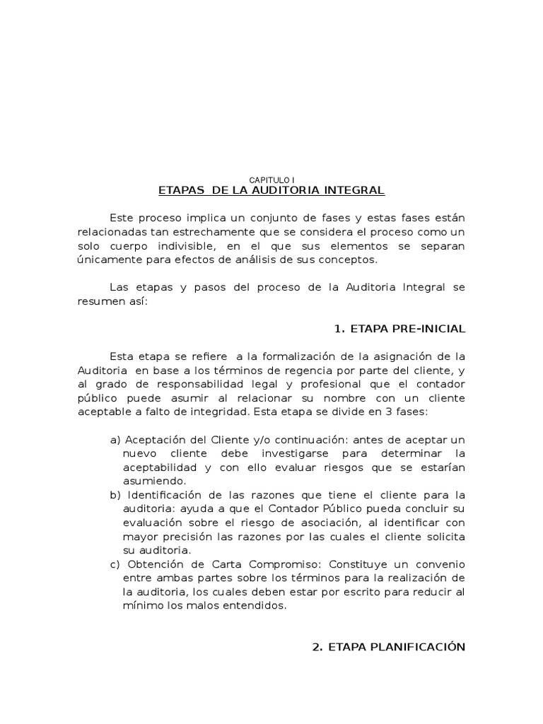 Fases de la Auditoría Integral | PDF | Auditoría | Contralor
