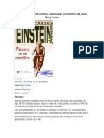 Resumen de Einstein, Pasiones de Un Científico, Del Autor Barry Parker
