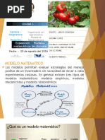 Modelos de Crecimiento Del Jitomate