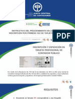 Instructivo Procedimiento Tarjeta Profesional Primera Vez CONTADOR PUBLICO COLOMBIA