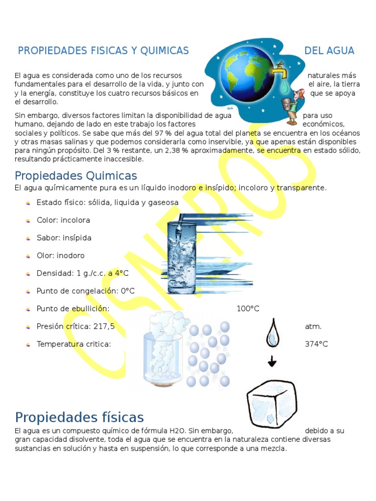 Propiedades Fisicas y Quimicas Del Agua Propiedades del