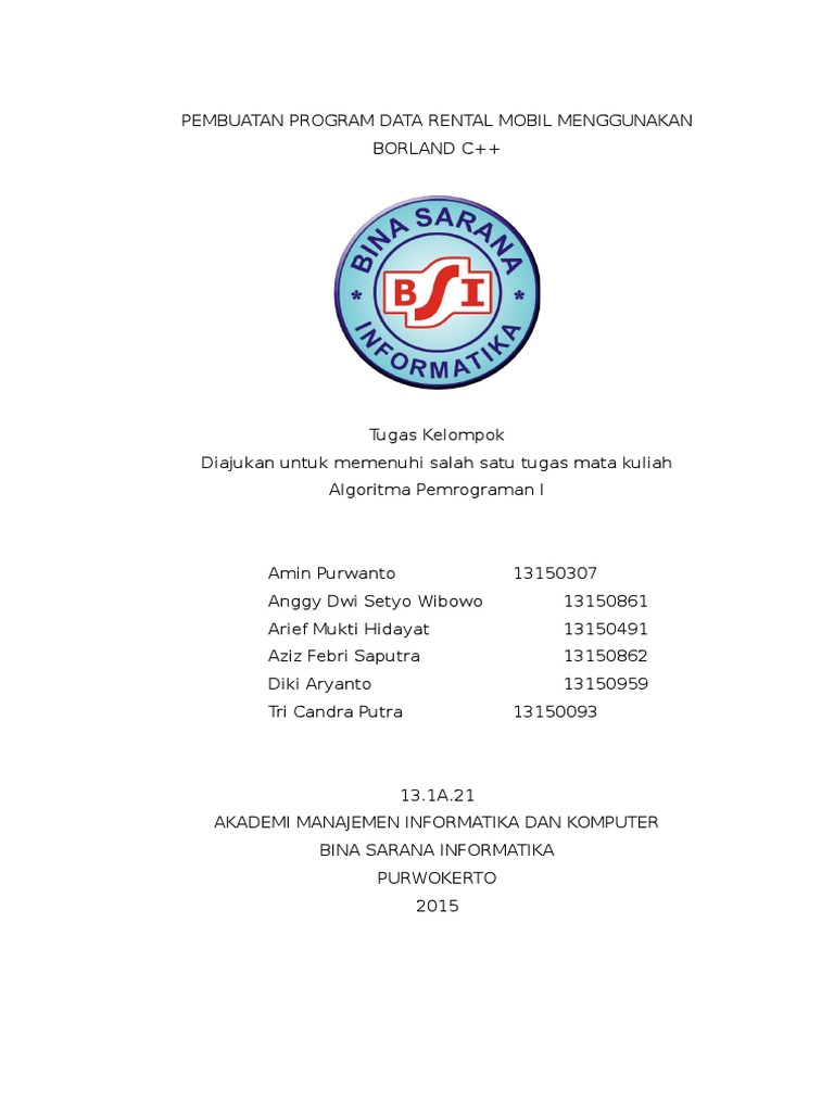 Contoh Makalah Jasa Rental Mobil