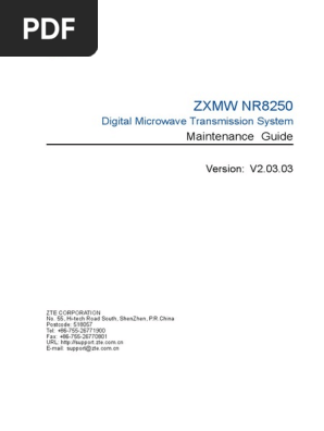ミー ページ ZTE ZXMW NR8250 (V2.03.03) Maintenance Guide - 606612 | PDF