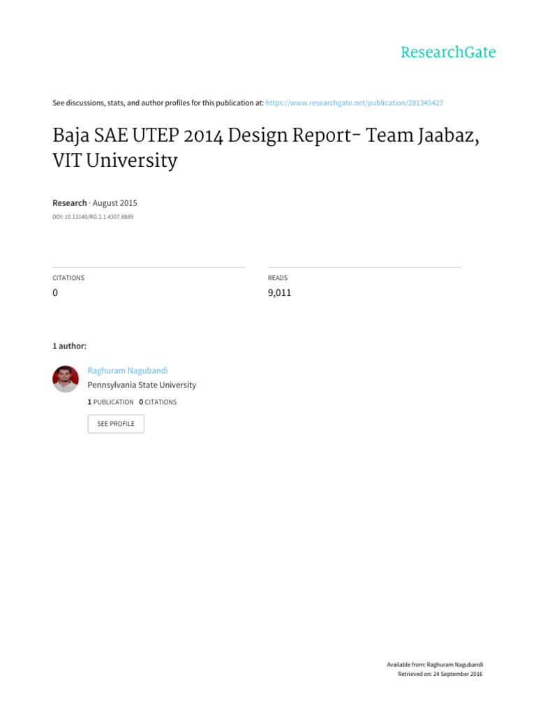 Baja Design Report | PDF | Transmission (Mechanics) | Steering