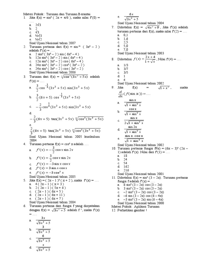 Soal Turunan Pdf