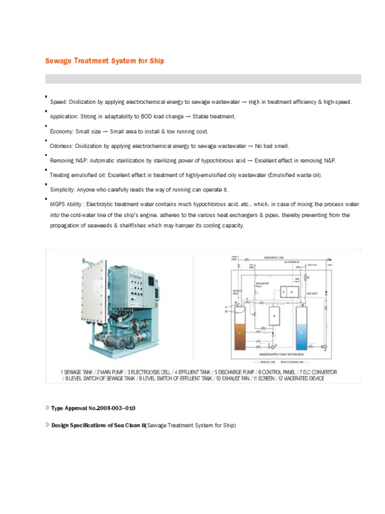 Efficient Ship Sewage Treatment System | PDF