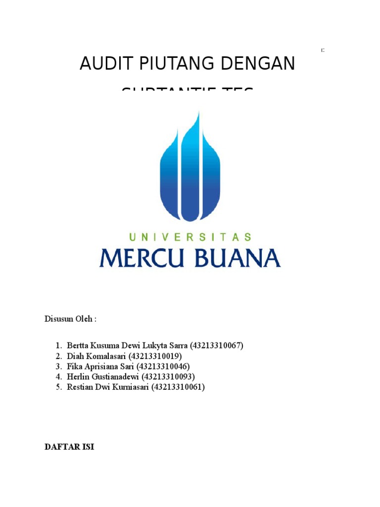 Bab 2 Makalah Audit Piutang Dengan Subtantif Tes