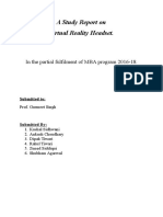 A Study Report On Virtual Reality Headset.: in The Partial Fulfilment of MBA Program 2016-18