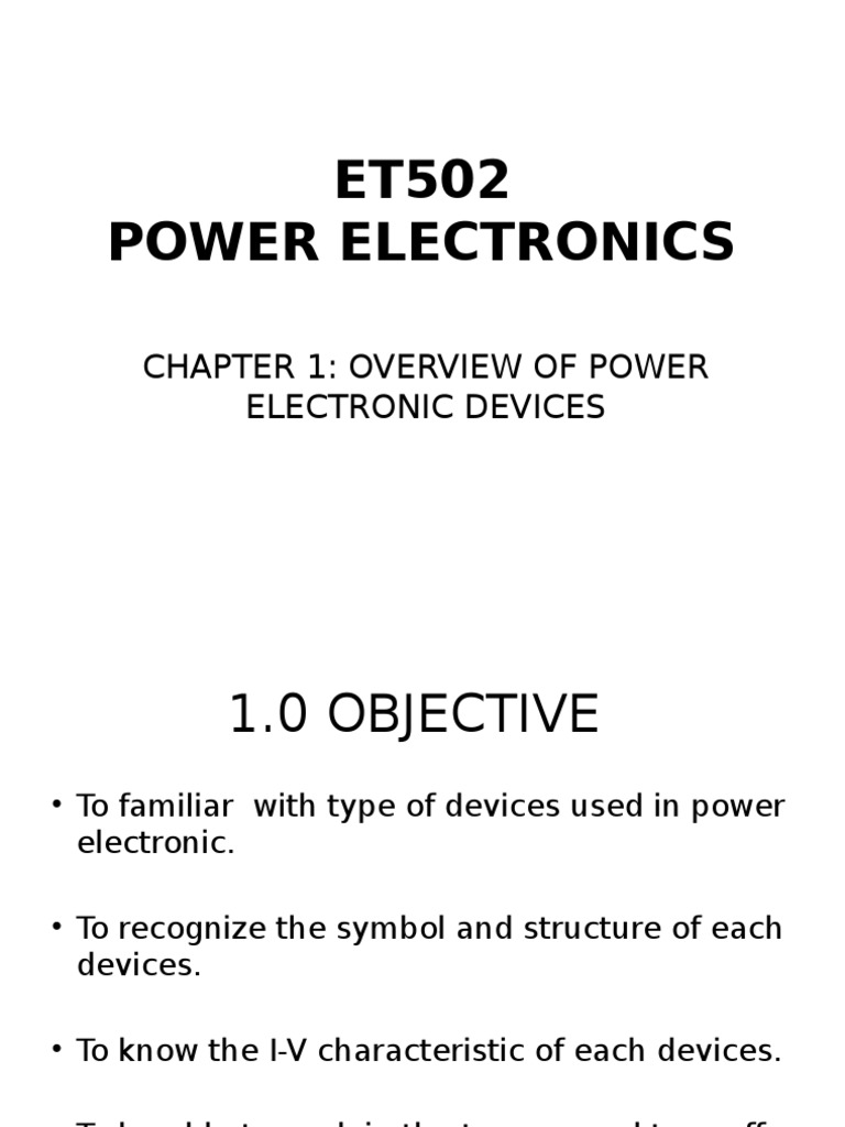 Chapter 1 Introduction To Power Electronic Devices PDF Field Effect