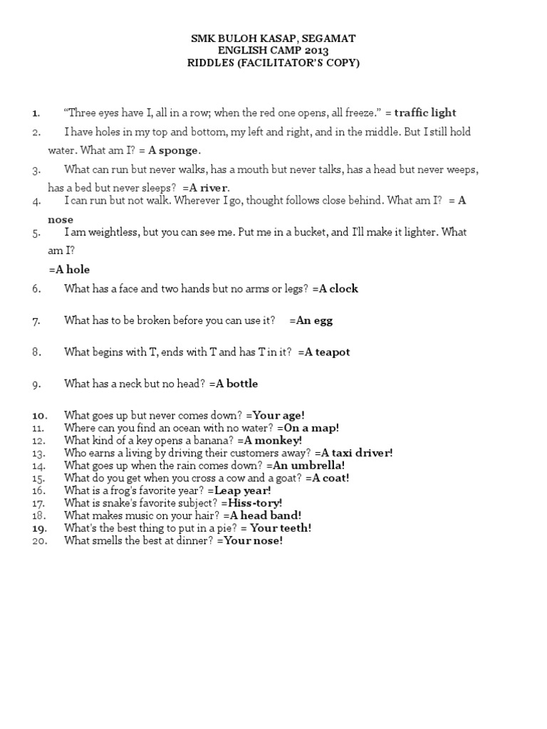 Riddles for English Camp: Solving Puzzles Through Logic and Linguistics ...