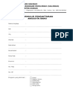 Form Pendaftaran Anggota PD Salimah Kab. Kudus