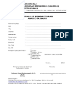 Form Pendaftaran Anggota PD Salimah Kab. Kudus
