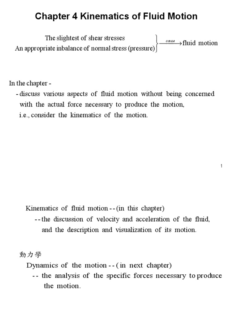 Kinematics of Fluid Motion: An Analysis of Velocity, Acceleration ...