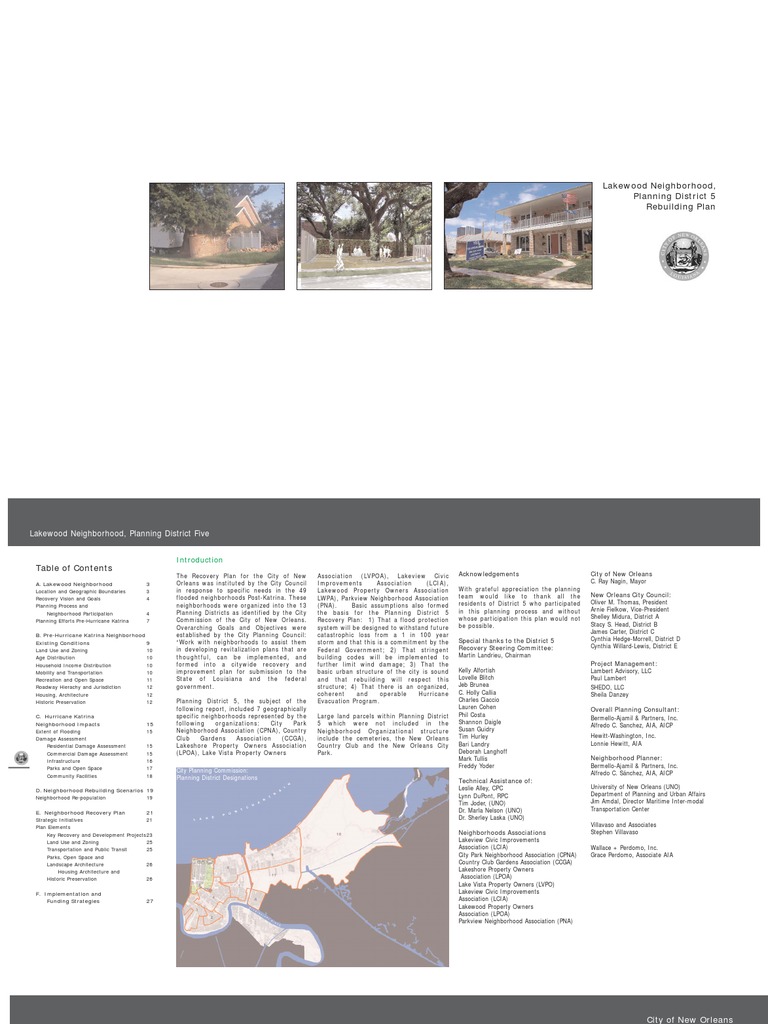 Lakewood Neighborhood, Planning District 5 Rebuilding Plan PDF