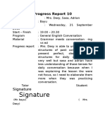Signature: Progress Report 10