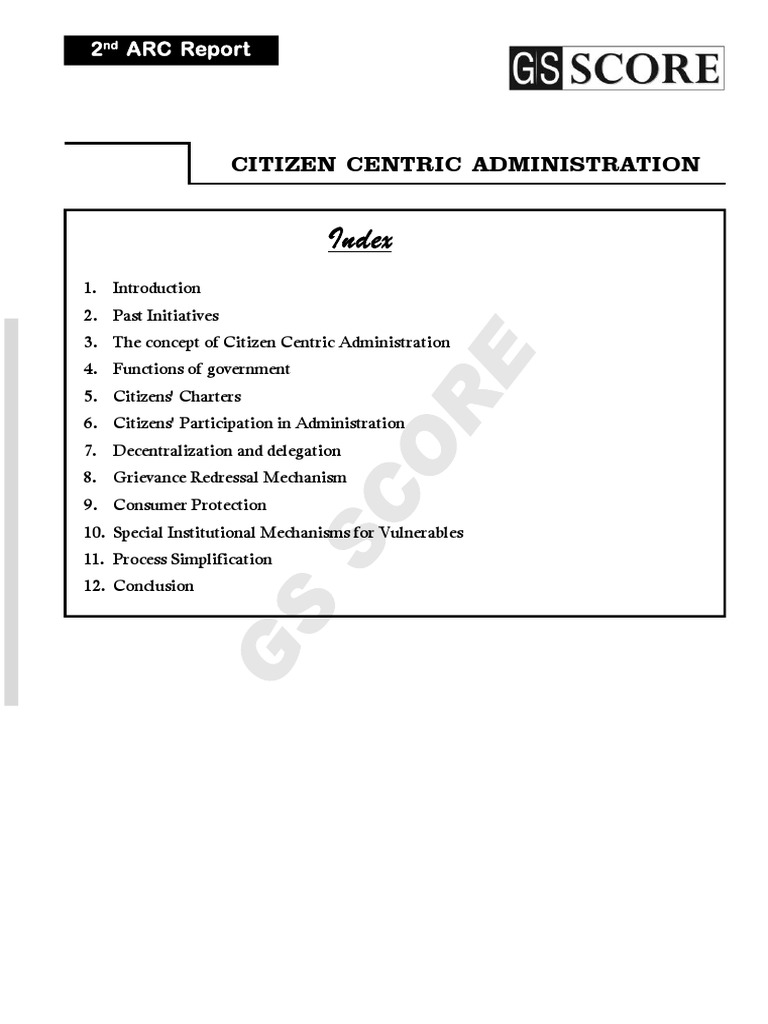 Citizen Centric Administration Pdf Good Governance Governance