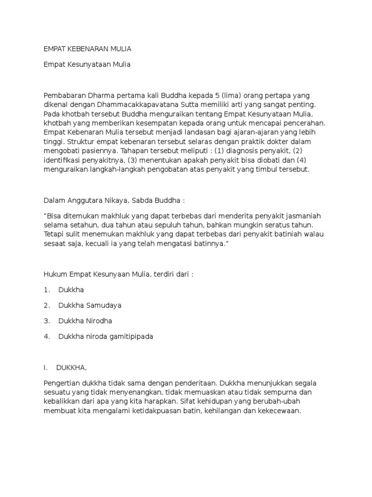 Empat Kebenaran Mulia Pdf