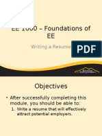 EE 1000 - Foundations of EE: Writing A Resume