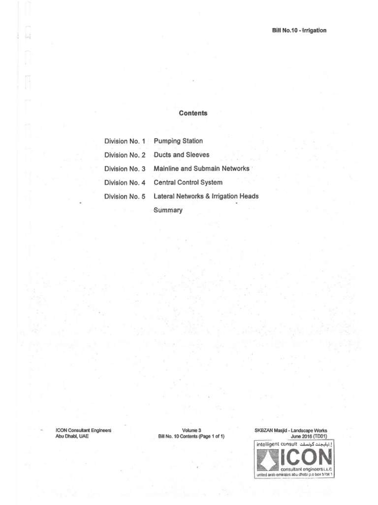 Irrigation BOQ PDF PDF