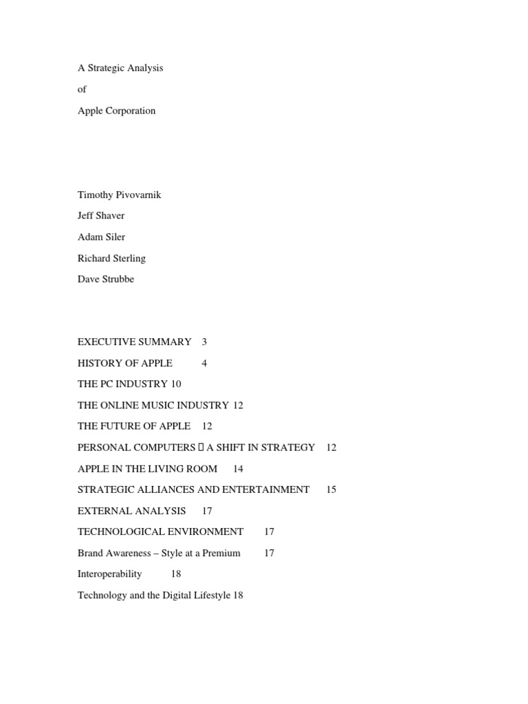 A Strategic Analysis of Apple | PDF | Macintosh | Apple Inc.