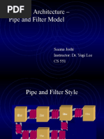 Software Architecture - Pipe and Filter Model: Seema Joshi Instructor: Dr. Yugi Lee CS 551