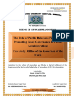 PR Practice Promote Good Governance in Public Administration