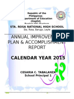 Annual Improvement Plan & Accomplishment: Calendar Year 2015