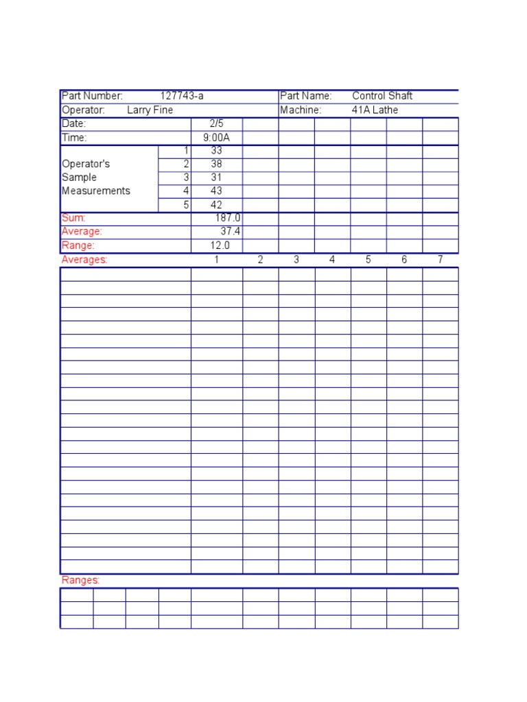 SPC Form For Operator | PDF | Technology & Engineering
