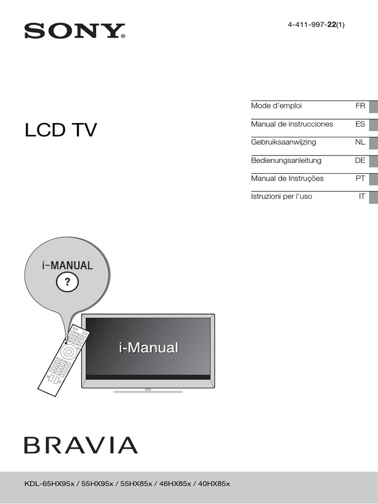 Sony Bravia KDL55HX850 Manual Télévision par câble HDMI