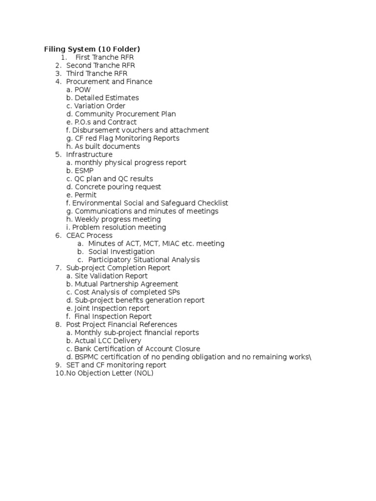 10 Folder Filing System | PDF | Finance & Money Management | Law